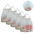 thumbnail image 2 of Paquete de 5 bolsas de malla reutilizables para colgar frutas y verduras, almacenamiento de cocina, bolsas de malla lavables y plegables, color blanco, 2 of 5