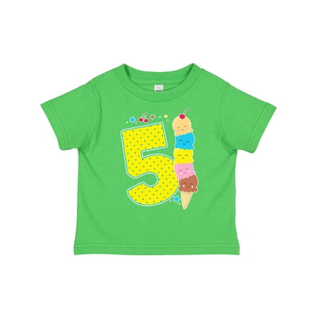 

Inktastic Ice Cream Fifth Birthday Blue Gift Toddler Boy or Toddler Girl T-Shirt
