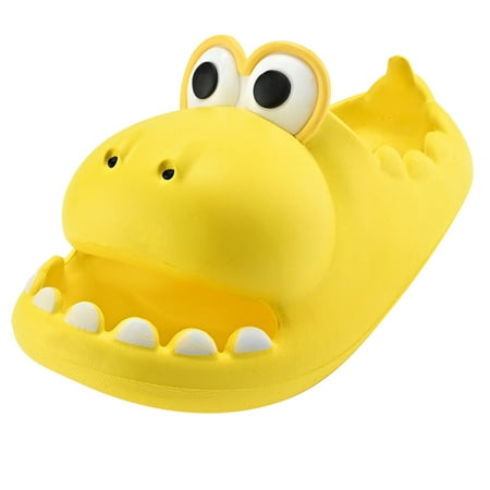 OJSFQUFP Summer Sandals for Women Fashion Four Seasons Women Slippers Flat Bottom Non Slip Indoor and Outdoor Cute Cartoon Animal Shape Shoes Washable House Slippers Yellow 40