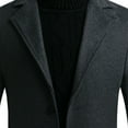 thumbnail image 5 of UTTOASFAY Fall/Winter New Style Plus Cotton Solid Color Woolen Lapel Men'S Overcoat Jacket Dark Gray 8(L), 5 of 6