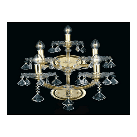 

Wall Sconces 5 Light With Clear Crystal Royal Cut Gold size 12 in 300 Watts - World of Classic