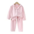 thumbnail image 3 of Godderr 2PCS Kids Boys Girls Velvet Pajamas 2-Piece Set for Toddler Fall Winter Long-Sleeved Sleepwear Outfit for Teenagers Boys Girls Lapel Loungewear 1-16T, 3 of 8