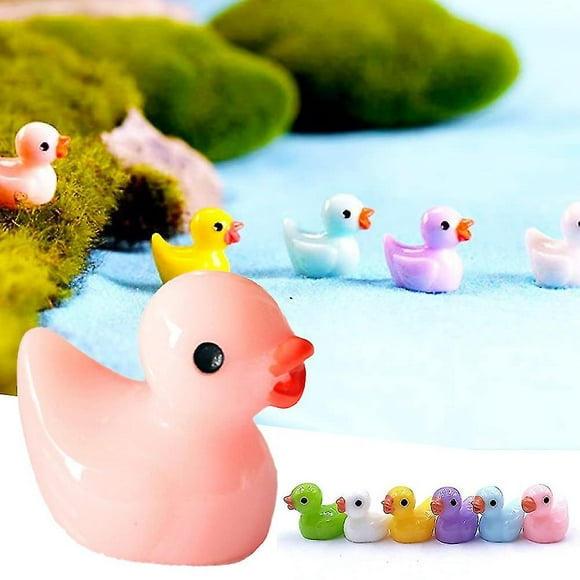 100pcs Mini Resin Duck, Miniature Figures Fairy Garden Tiny Ducks For Home Prank Game Dollhouse Ornament Diy Decoration Accessories