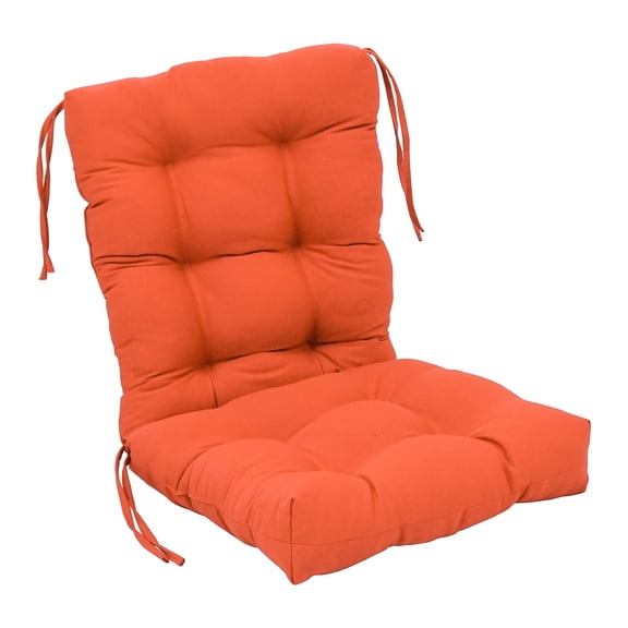 18-inch by 38-inch Solid Twill Tufted Chair Cushion Orange-Color