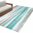 thumbnail image 2 of Teal Grey Ombre Area Rugs 4x6 for Living Room, Abstract Art Oil Painting Modern Non Slip Washable Rug Runner, Low Pile Indoor Floor Carpet Mat Bathroom Rugs for Bedroom, Kids Room, 2 of 9