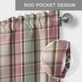 thumbnail image 6 of Buffalo Plaid Farmhouse Short Window Curtain Valances, Farmhouse Red Green Beige Check Gingham Rod Pocket Kitchen Valances for Living Room Bedroom Bathroom Cafe 54" x 18", 6 of 8