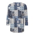 thumbnail image 5 of Jsaierl 3/4 Sleeve Womens Tops Casual Round Neck Shirts Retro Graphic Ladies Blouses Going Out Vacation Tunic Top S-5XL, 5 of 7