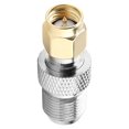 thumbnail image 3 of Conector de cable adaptador Rf para antena de TV Rf hembra hembra (plateado) (2 unidades), 3 of 4