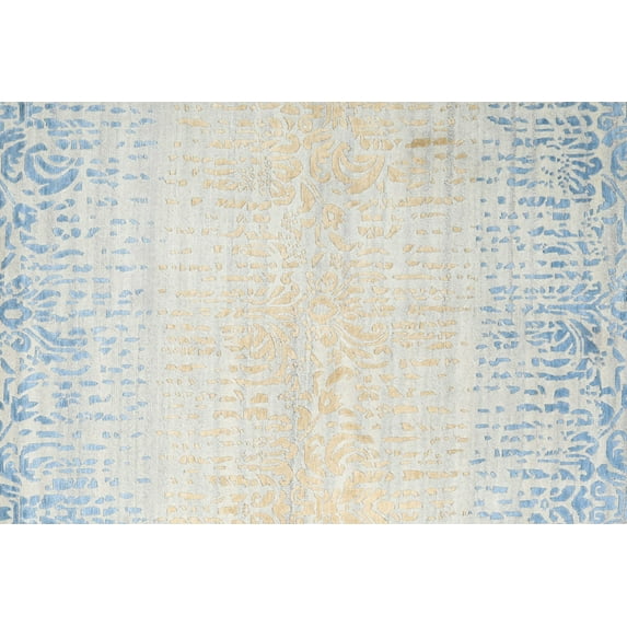 Ahgly Company Machine Washable Indoor Rectangle Contemporary Silver Gray Area Rugs, 2' x 4'