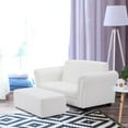 thumbnail image 3 of Costway White Kids Sofa Armrest Chair Couch Lounge Children Birthday Gift w/ Ottoman, 3 of 11