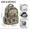 thumbnail image 7 of HUIACONG 17 Inch Duck Camouflage Backpack for Boys Girls 12-18, Water Resistant Multi Pocket Lightweight School Bag with Adjustable Padded Straps for Teens, 7 of 7