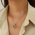thumbnail image 6 of Ydou Rose Heart Initial Necklace for Women, 14K White Gold Plated Love Heart Letters with Rose Flower Pendant Necklace for Women, 6 of 9