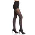 thumbnail image 2 of Women's DKNY Hosiery DYF066 2 Tone Leopard Pattern Tight (Charcoal Grey S), 2 of 3