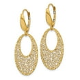 thumbnail image 2 of Leslie's Real 14kt Yellow Gold Polished & Textured Floral Leverback Earrings; for Adults and Teens; for Women and Men, 2 of 3