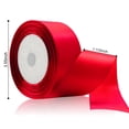 thumbnail image 3 of Cinta Flezoo, satén rojo, 25 yardas, 3,8 cm, poliéster de una sola cara, 3 of 7