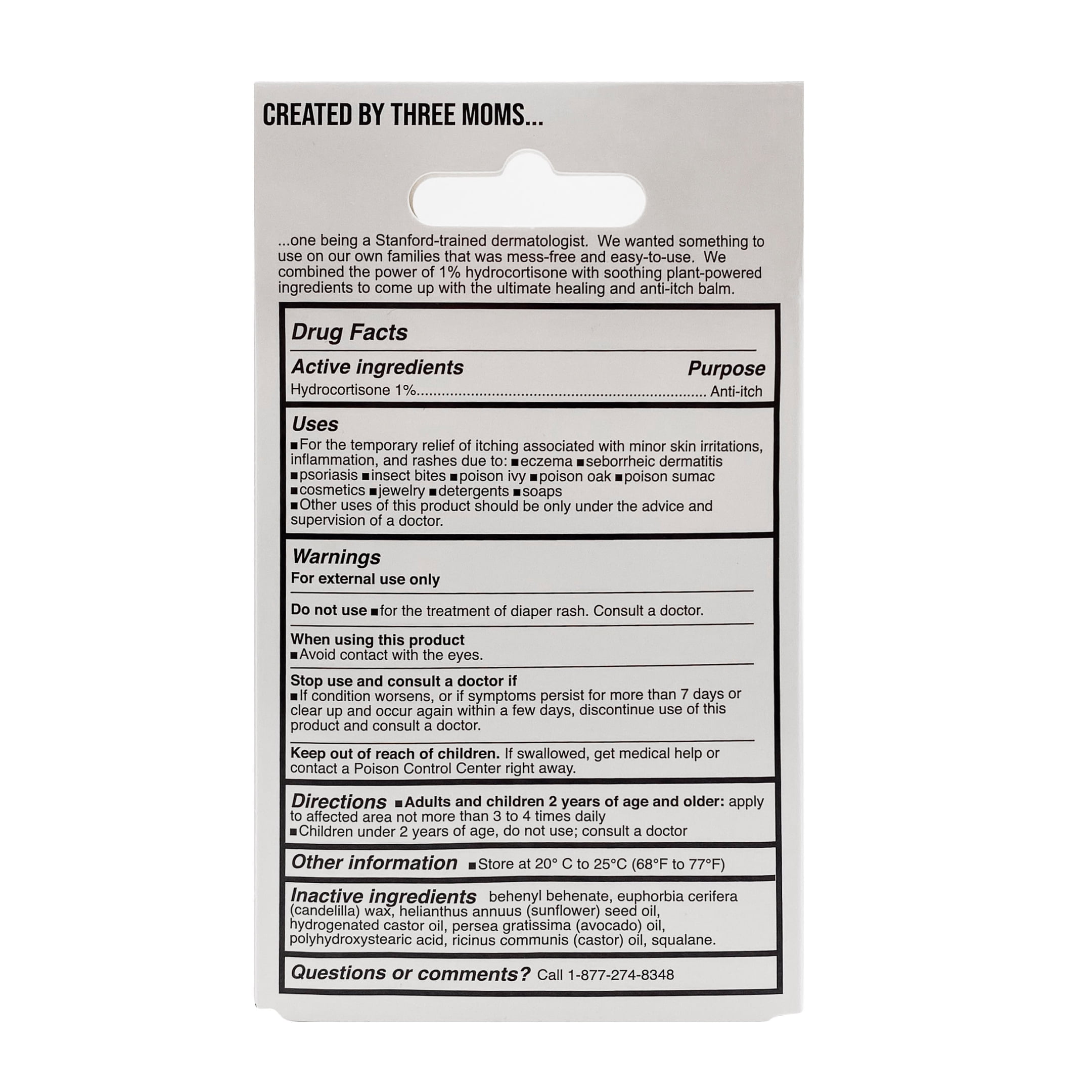 Quitch Hydrocortisone Healing Balm Stick, 0.25 oz