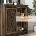 thumbnail image 5 of Catrimown Farmhouse Coffee Bar Cabinet, Sideboard Buffet Cabinet with Storage and Shelf, Dark Oak, 5 of 9