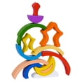 thumbnail image 1 of Juego de bloques de construcción apiladores de madera Rianbow, adorno versátil, regalo de , juguete de desarrollo temprano para niños pequeños., 1 of 9