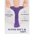 thumbnail image 5 of Hugh Ugoli Women's Bamboo Diabetic Crew Socks, Thin, Loose Fit, Soft, Wide Stretchy, Seamless Toe, 4 Pairs, Purple, Shoe Size: 6-9, 5 of 7