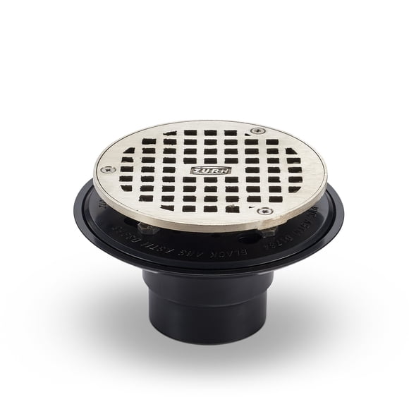 Zurn FD2254-AB2-R5 ABS Adjustable Shower Drain with 5" Round Nickel Head Assembly, 2"