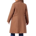 thumbnail image 3 of GRACE & GRANDEUR Women's Plus Size Winter Coats Single Breasted Jackets Long Trench Coats 3X Light Coffee, 3 of 5