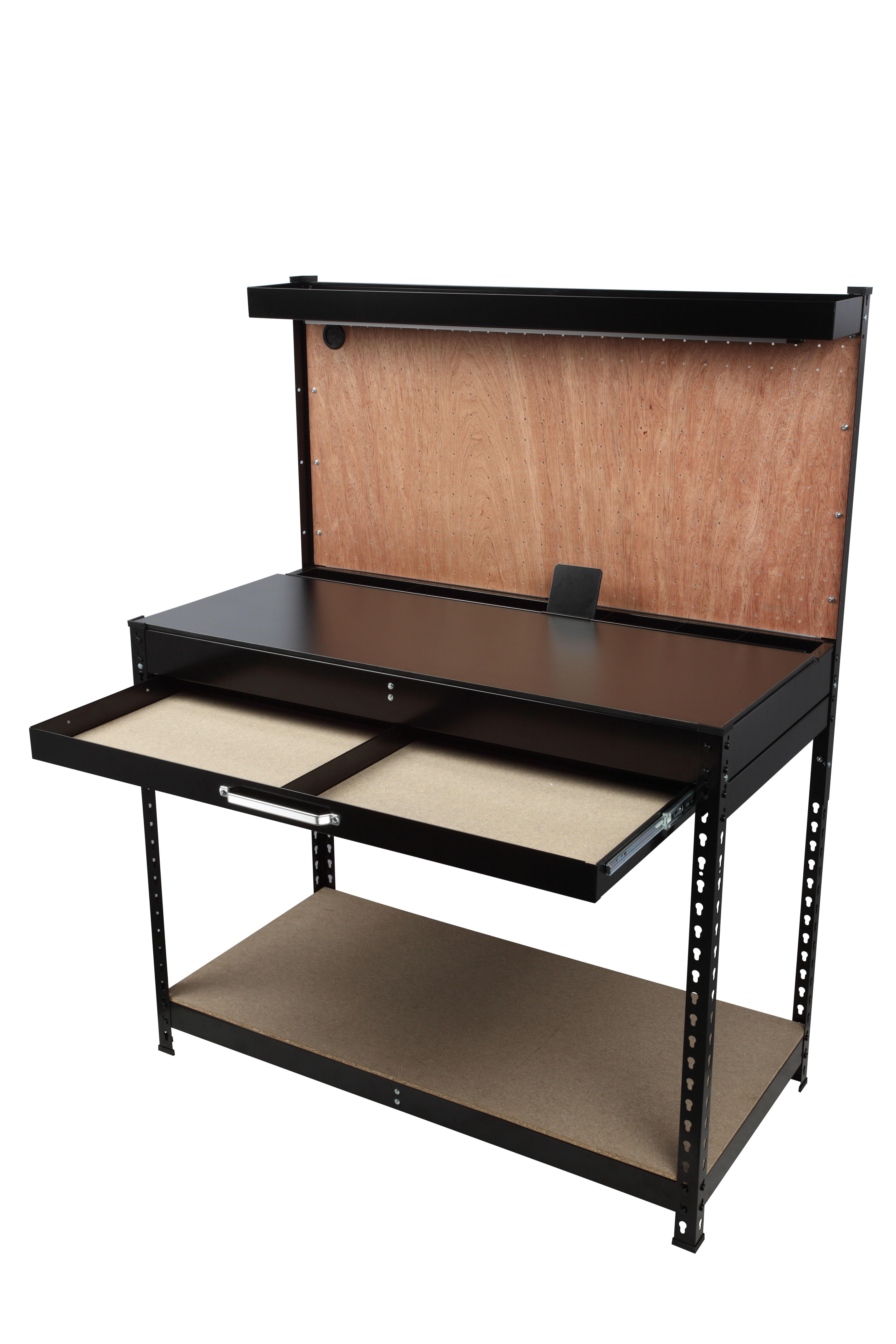 Hyper Tough 46-Inch Easy Assembly Workbench with LED Light, Peg Hooks and Drawer Liners - image 3 of 7