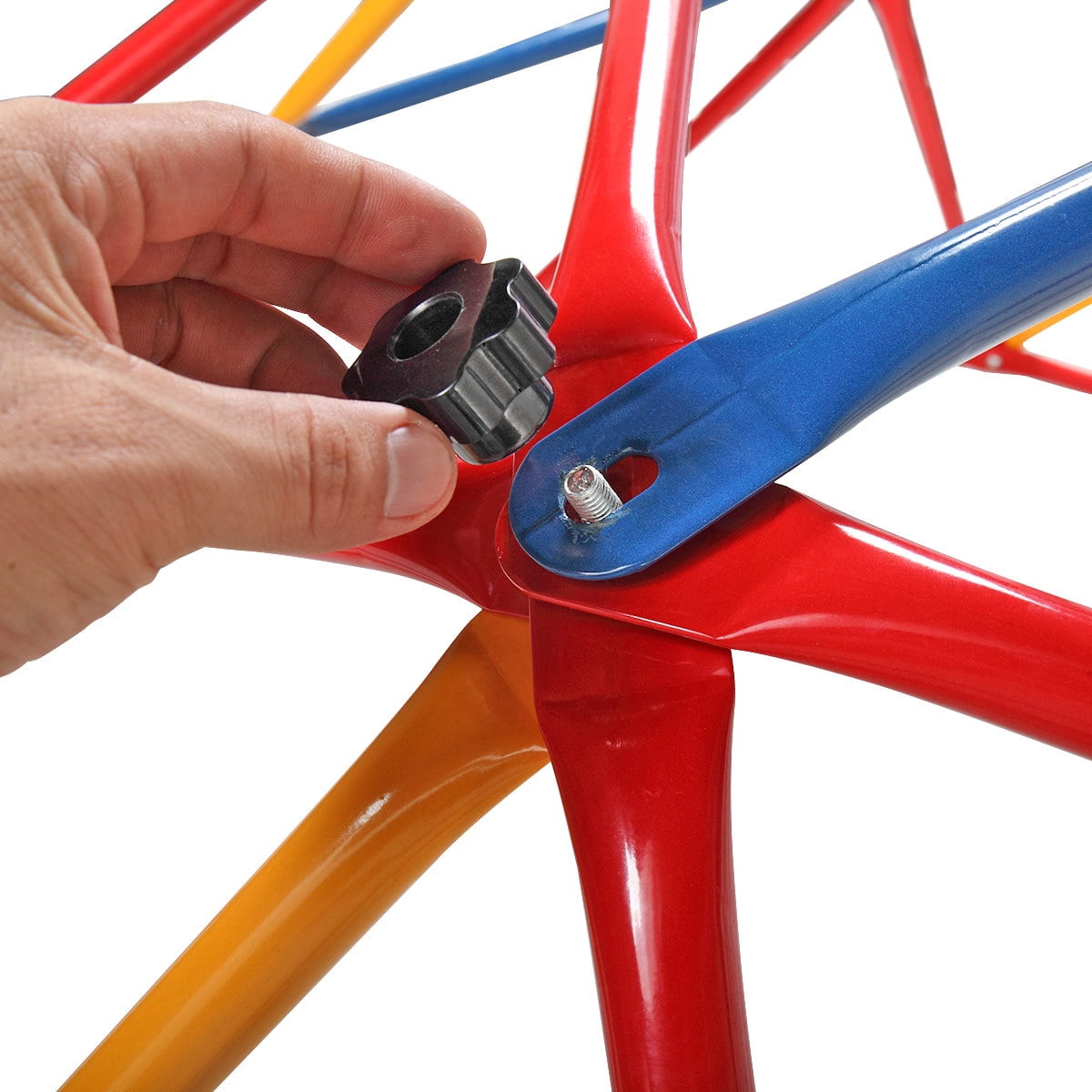 Kepooman Outdoor Kids Dome Climber for Backyard, Child' s Jungle Gym Monkey Bars Climbing Tower, Red & Yellow & Blue Kepooman Outdoor Kids Dome Climber for Backyard, Child' s Jungle Gym Monkey Bars Climbing Tower, Red & Yellow & Blue