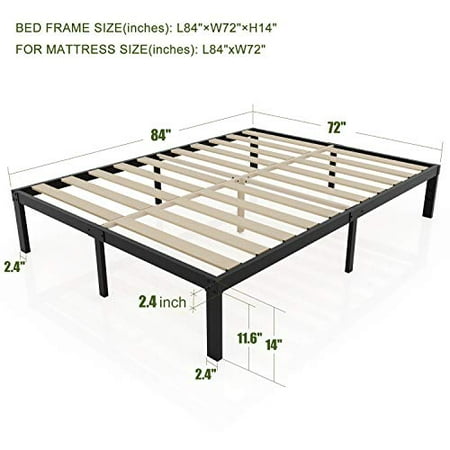 Ziors 3800lbs Heavy Duty 14 Inch Steel, How Big Is A California King Bed In Inches