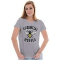 thumbnail image 3 of Save Bees Essential Workers Earth Day Womens Fitted Plus Size Graphic Tee Brisco Brands 3X, 3 of 5