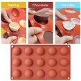 thumbnail image 2 of Molde de silicona semiesférico de 15 cavidades, 3 paquetes de moldes para hornear para hacer chocolate, pasteles, gelatina y mousse de cúpula", 2 of 5