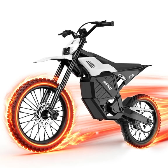 ESKUTE Electric Dirt Bike for Adults, 6500W Peak Motor, 53 MPH Off-Road E-Bike, 72V 30Ah Battery, Up to 70 Miles Range, Hydraulic Dual Suspension, All-Terrain Electric Bike, White