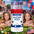 thumbnail image 3 of 4th of July Glitter Stick, Patriotic Red White and Blue Glitter Stick, 250th Birthday USA Flag Stick, 4th of July Outfits Accessories for Kidults Teen Women Men, Independence Day Decor(H), 3 of 7