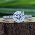 thumbnail image 2 of AFFY 2CT Solitaire Moissanite Diamond Engagement Ring for Women 14K White Gold over Sterling Silver-4, 2 of 6