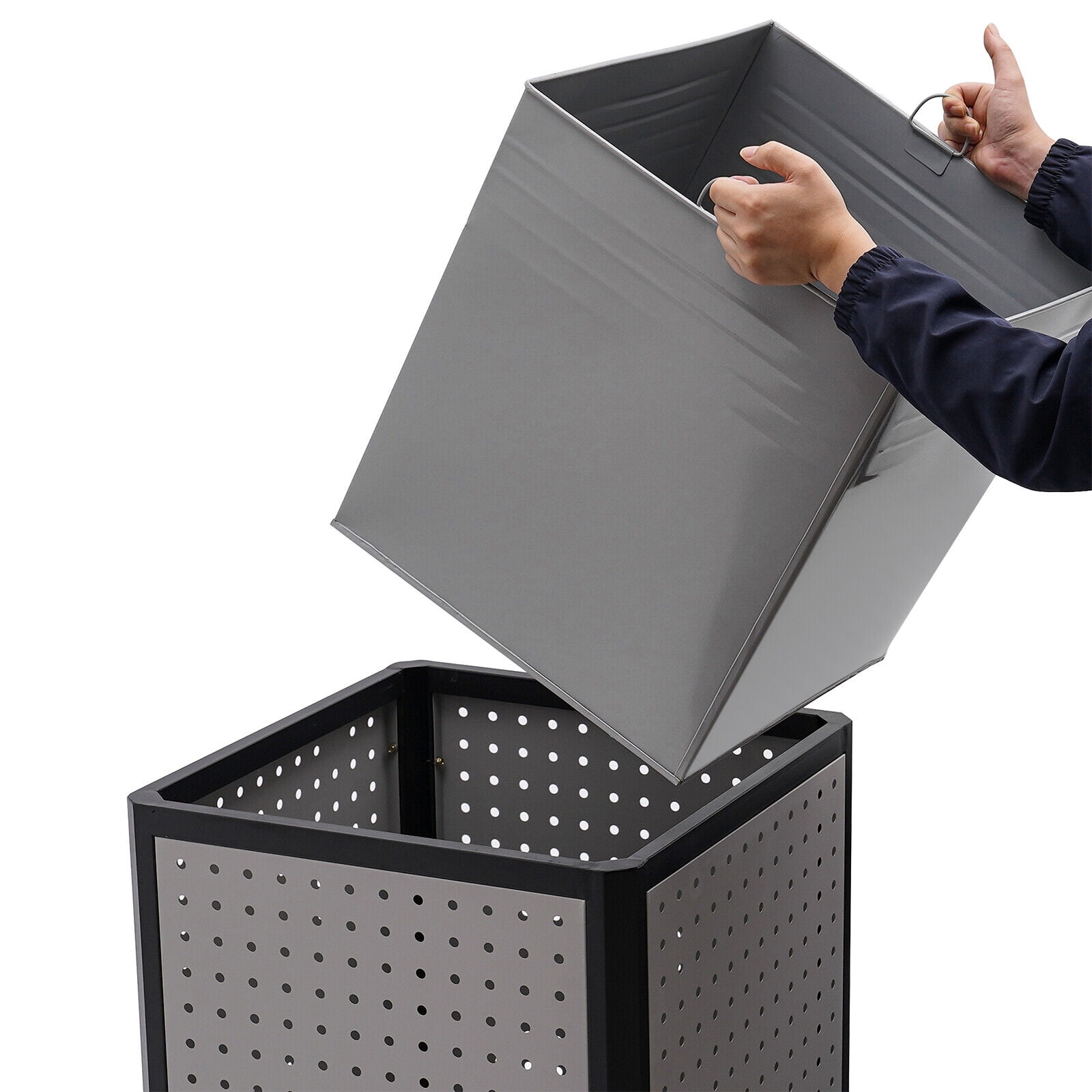 Outdoor Trash Can Industries Stainless Steel Kitchen Dustbin with Lid 38 Gallon