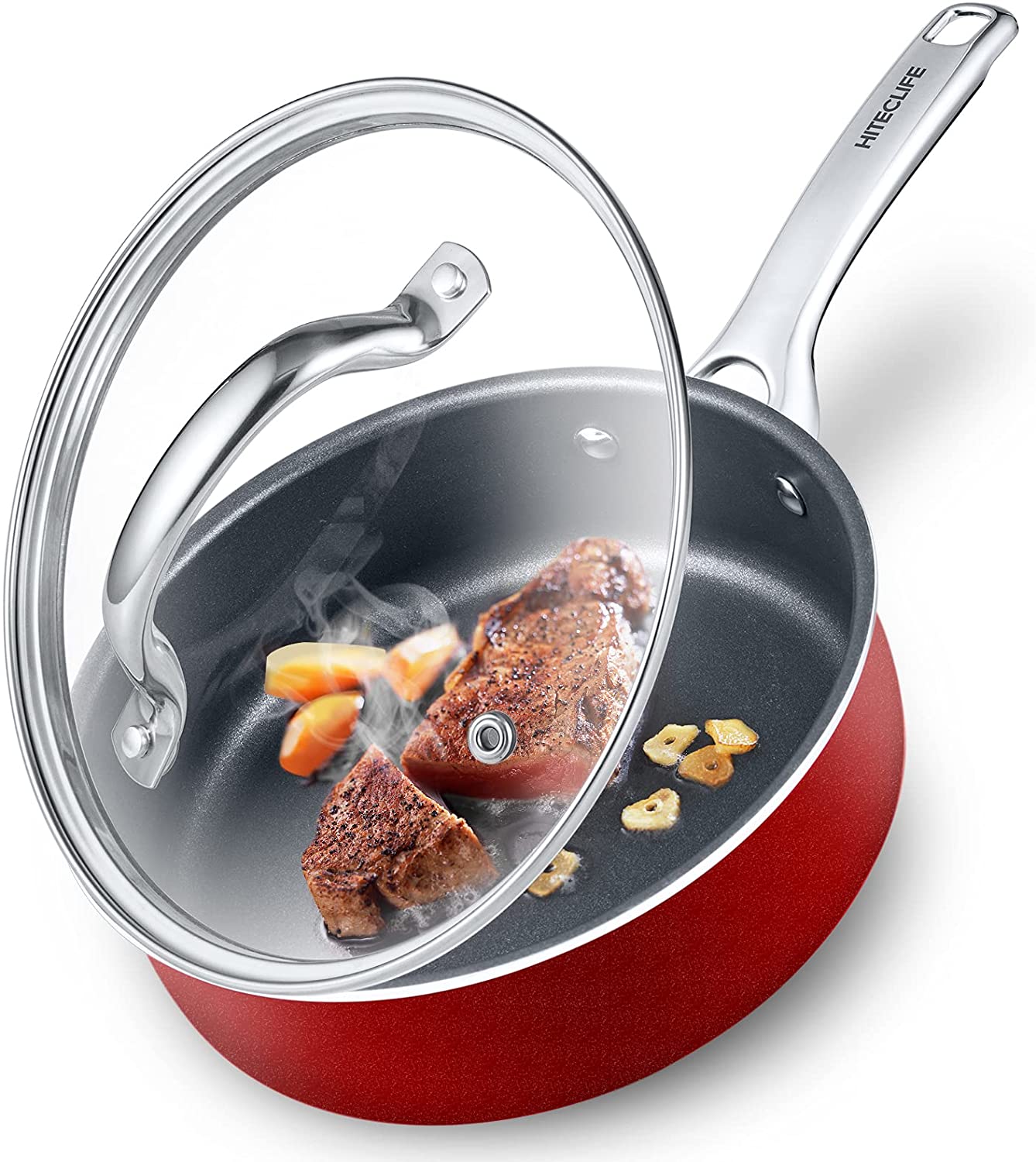 Frying Pan with Lid, Nonstick Saute Pan, 3.5QT/9.5 inch Deep Frying