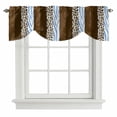thumbnail image 2 of Brown Blue Western Tie Up Valances Curtain, Adjustable Kitchen Tiger and Leopard Print Vertical Stripes Valances for Windows Decor, Rod Pocket Short Curtains Set for Bedroom/Bathroom, 42"x12", 2 of 9
