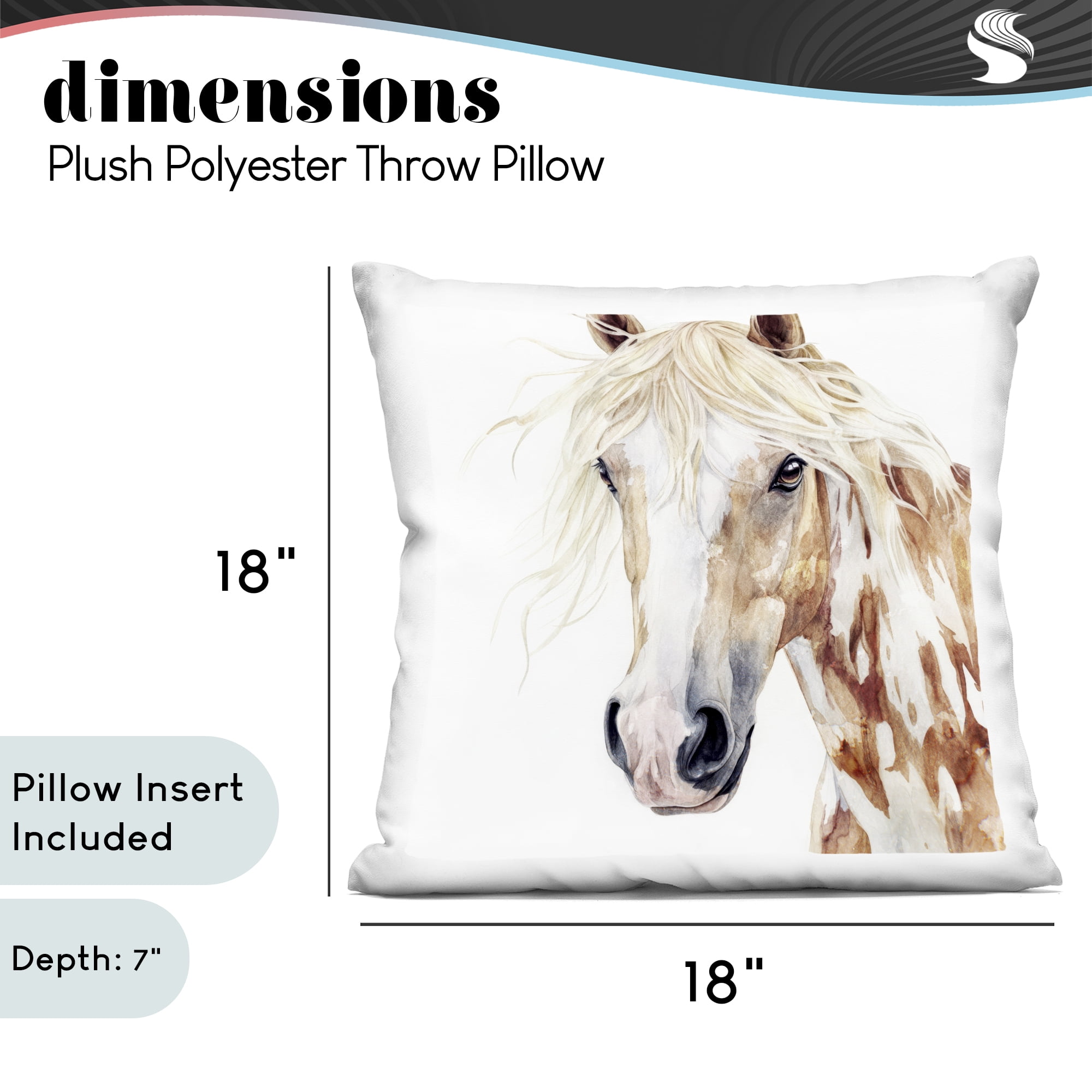 Stupell Industries Majestic Mane Spotted Horse Decorative Printed Throw Pillow, design by Svetlana Aleynikova