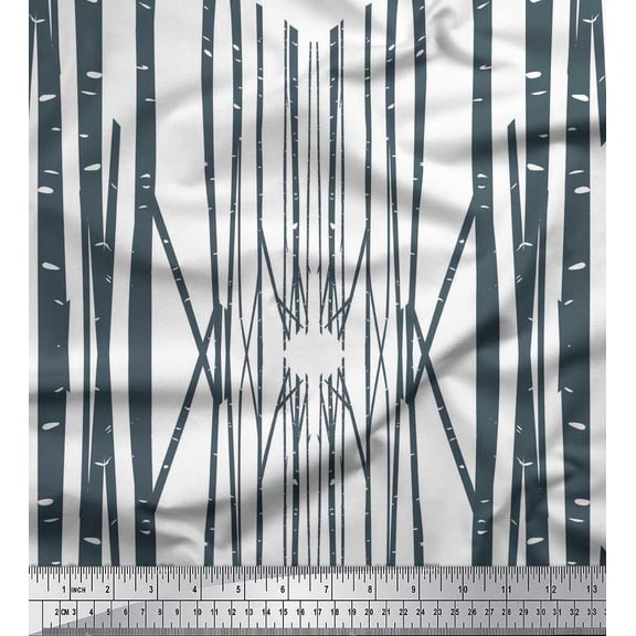 Soimoi Cotton Cambric Fabric Curve Diamond Geometric Printed Fabric 1 Yard 56 Inch Wide