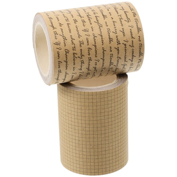OUNONA 2 Rolls Japanese Washi Tape Adhesive Scrapbooking Supplies Vintage Decorative Masking Tape for DIY Cardstock Projects