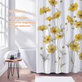thumbnail image 2 of Yellow Floral Shower Curtain White Boho Flower Shower Curtains for Bathroom Cute Waterproof Fabric Shower Curtain with Hooks 72"x 72", 2 of 6