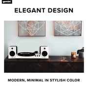 Gemini TT-900BW Vinyl Record Player Turntable With Bluetooth And Dual Stereo Speakers (White)