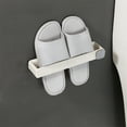 thumbnail image 2 of Btomtd No Punch Wall Mounted Slipper Rack Bathroom Toilet Shoe Storage Shelf for Drying, White, 2 of 6