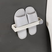 Dvkptbk Bathroom Slippers Rack Punch Frees Toilet Wall Mounted Toilet Slippers Rack Wall Shoe Storage