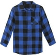 thumbnail image 3 of KISSMODA Boys Casual Button Down Shirts Kids Long Sleeve Plaid Blouses Shacket Jacket 7-15 Years, 3 of 6