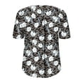 thumbnail image 5 of Tdoqot Womens Plus Size Graphic Shirts- Short Sleeve Loose Fit Casual Henley Shirts Summer Tunic Tops Blouse Black Size 2XL, 5 of 6