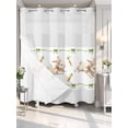 thumbnail image 2 of No Hook Shower Curtain with Snap-in Liner, Easter Bunny Waterproof Fabric Bathroom Curtains, Spring Watercolor Carrot Modern Art Bath Curtains & Mesh Top Window 72"x78" Long, 2 of 9