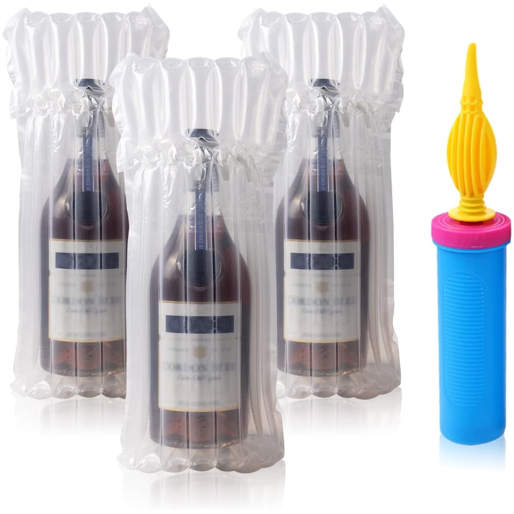 10 Protections Gonflables Pour Bouteilles De Vin - Sacs Air + Pompe - Transport Sécurisé - 3