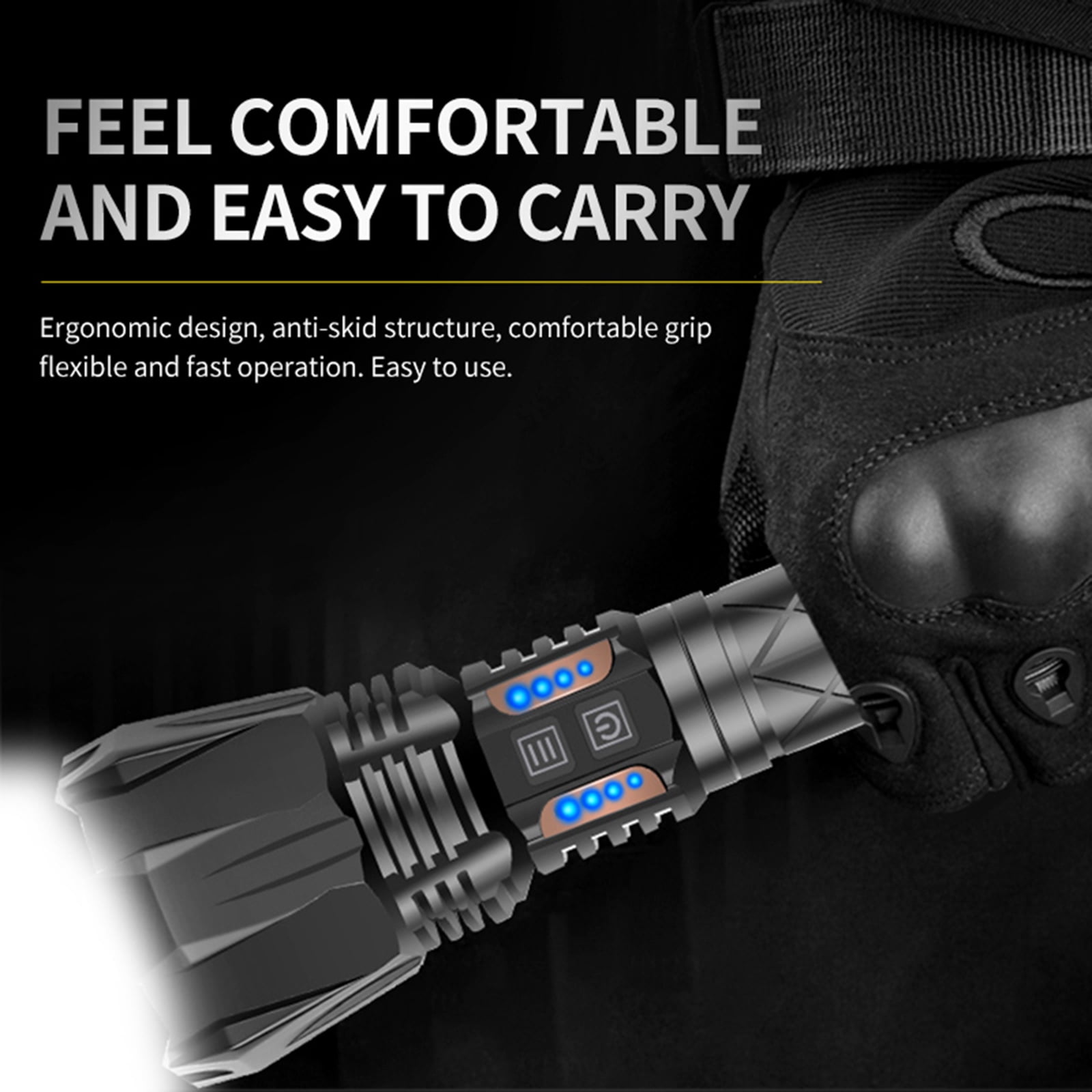 Garberiel XHP160 LED Flashlight USB Rechargeable Zoomable Torch Light for Hiking Camping Emergency(26650 Battery Included)