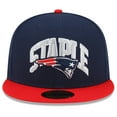 thumbnail image 2 of Men's New Era Navy/Red New England Patriots NFL x Staple Collection 59FIFTY Fitted Hat, 2 of 6