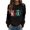 Black, variant on FYEGRE Themed Casual Crewneck Sweatshirt Long Sleeve Pullover Soft Loose Fit Daily Wear For Holiday Season And Fall Winter Comfort Outfits White L